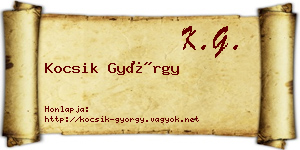 Kocsik György névjegykártya